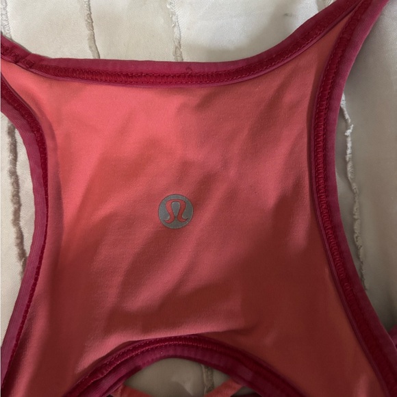 Lululemon Sweaty or Not Bra II in a pink and orange color combination - Picture 4 of 5